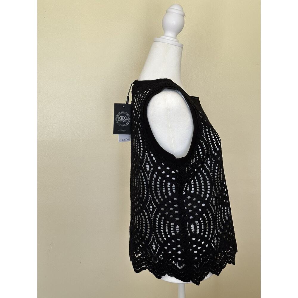 Calvin Klein Black Top Size 10 New with Tags Womens Dressy‎ Business Casual Top - Picture 13 of 16